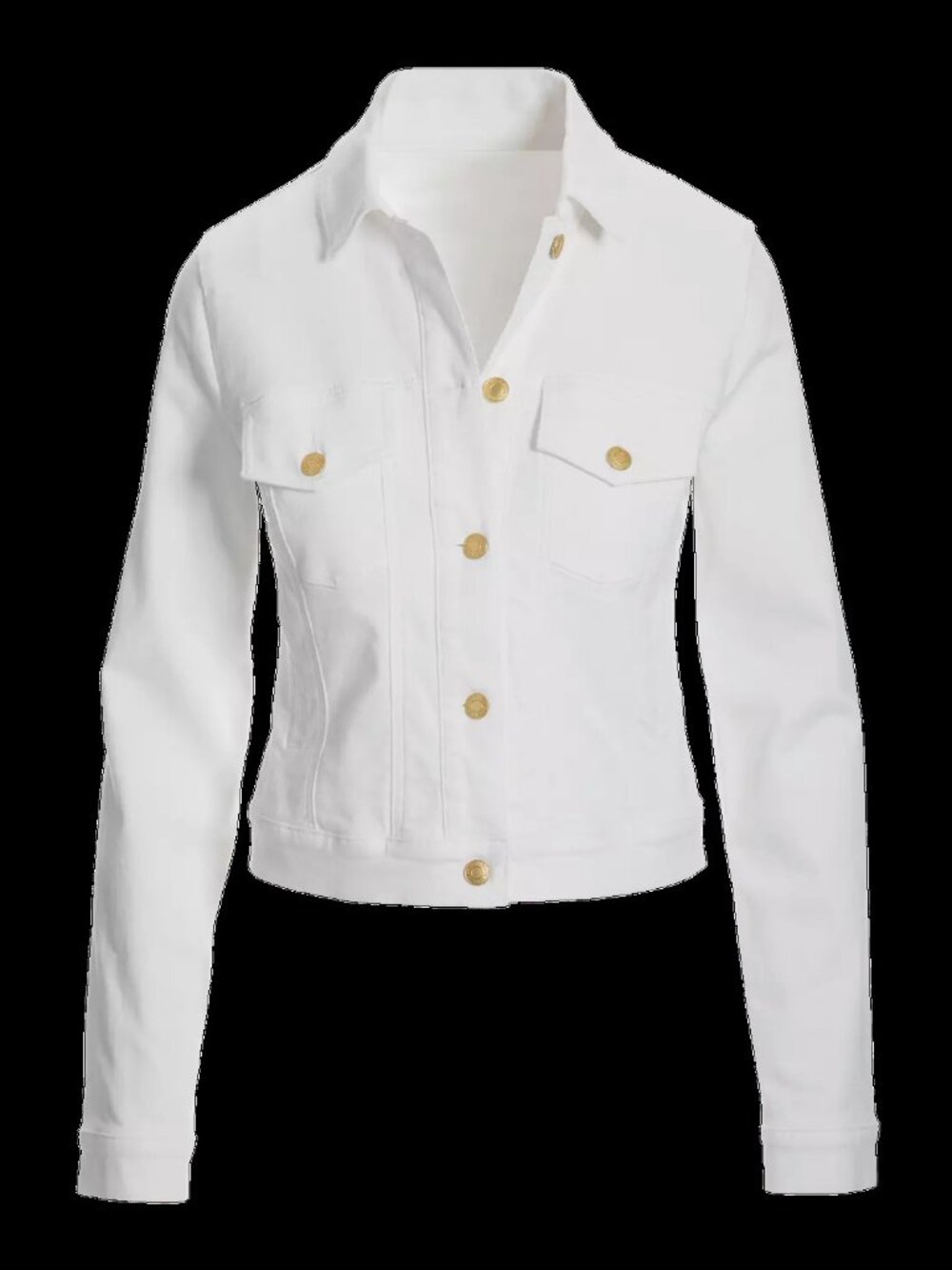 Boston Proper, like new, White Denim W/ gold buttons, Large
